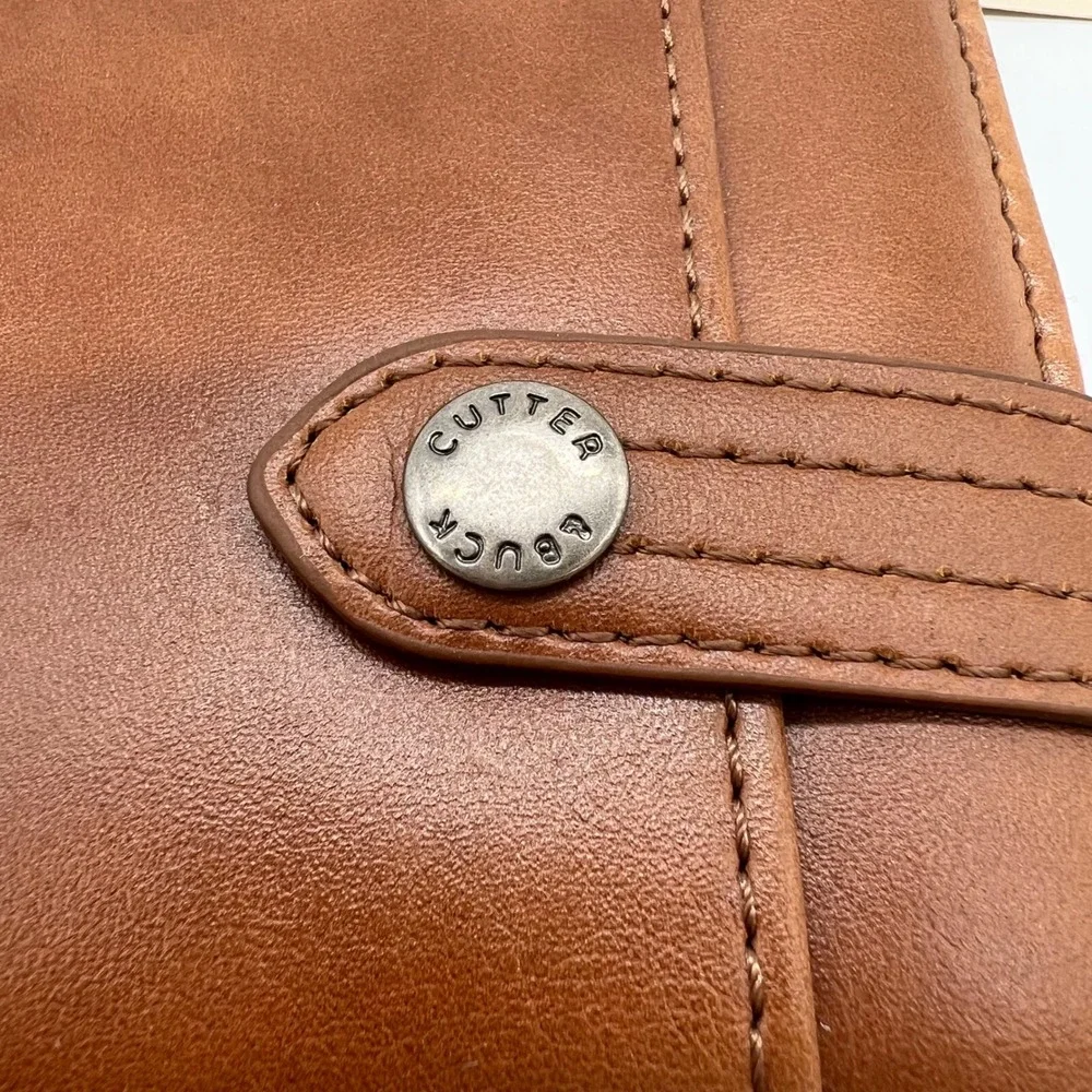 Cutter & Buck Tablet Case Legacy Collection Brown Leather Folio Rotating Cover